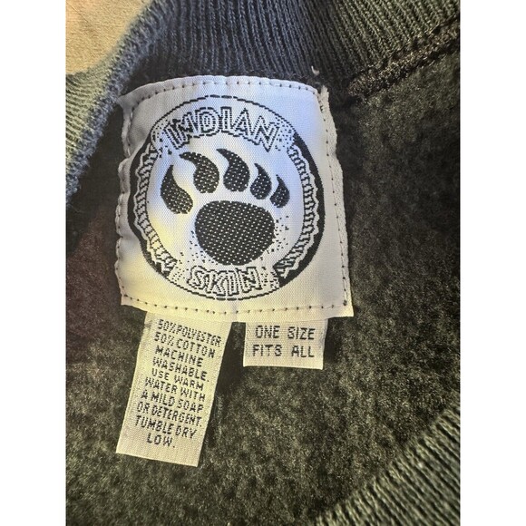 Native American Art Sweatshirt Vintage Wolf Teepee Print By Indian Skin 90s - Picture 2 of 6